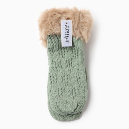 Mittens female, green color, size 25-3