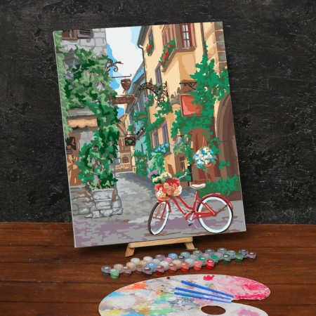 Picture on numbers on a canvas with a subframe of the "European courtyard", 40 x 50 cm-1