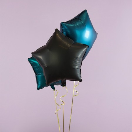 Foil ball 18 "Black satin", star-1