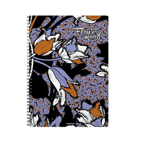A common notebook with a plastic cover on the Erichkrause® Tulips, A4, 80 sheets, cell