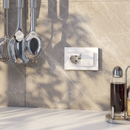 The W117220120120120 Double Moisture Protection, with grounding, with protective lids and curtains, white 967649-1