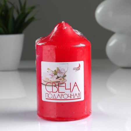 Classic candle 7x12 cm, red-1