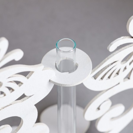 Wooden Kashpo 13.5 × 13 × 26.5 cm with 1 flask "Butterflies", white give beautifully-3