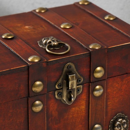 Casket chest "Leo. With rivets" Brown 21.8x15.5x15 cm-1