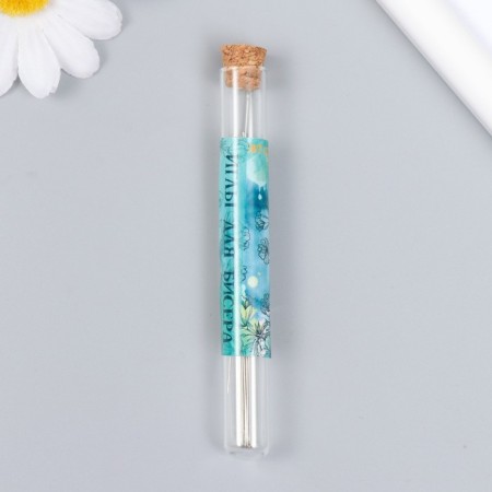 Needles metal for beads in a glass flask thin set 10 pcs Ø 0.45x80 mm 1.2x1.2x10 cm