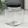 Bank for candles glass with a cover "Four faces" Transparent 150 ml 5.5x5x7.5 cm