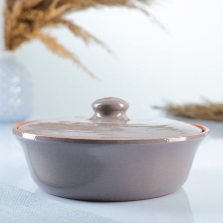 Saladnik with a Vyatka lid 0.5 l (baking container), gray