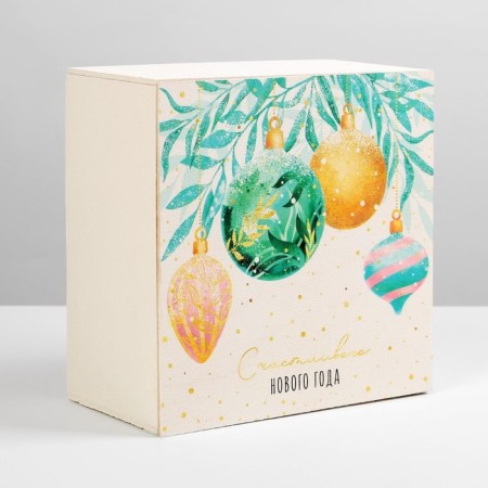 Wooden box "Christmas tree toys", 20 × 20 × 10 cm-2