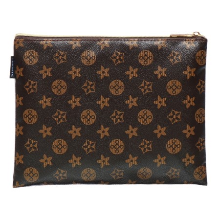 Folder for notebooks A5, 245 x 200 x 10 mm, lightning from above, leather, de Vente monogram, unisex, brown-2