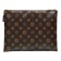 Folder for notebooks A5, 245 x 200 x 10 mm, lightning from above, leather, de Vente monogram, unisex, brown