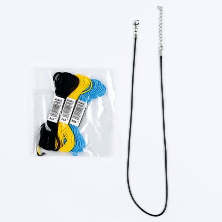 Set for creativity. Embroidery pendant "Brave cormorant"-3