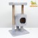 House for cats with a claw "Round with a site", 52 x 52 x 95 cm, gray