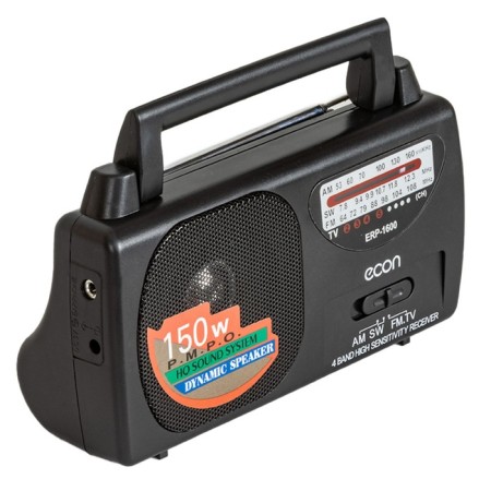 Radio receiver ECON ERP-1600, 2W, 220V, FM 64-108 MHz, black color-1