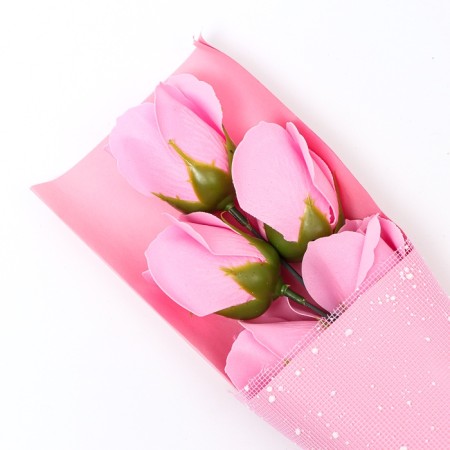A bouquet of soap roses, pink-8