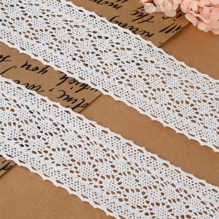 Knitted lace, 50 mm × 10 ± 1 m, white color-1