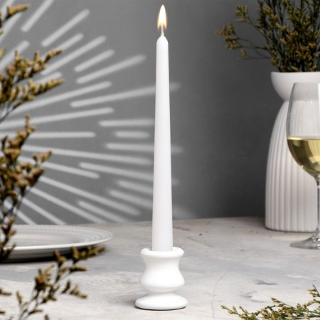 Classic candlestick, 6x5.5 cm, white
