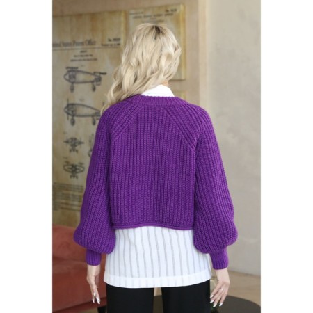 Female jumper, size 42, purple color-3