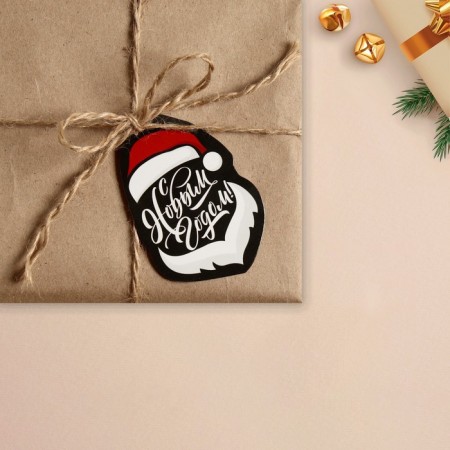 Schildik for a gift "Cool Santa Claus", 5.3 x 7.5 cm, New Year-1
