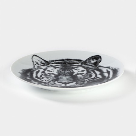 Porcelain plate "Tiger", D = 24 cm, white-1