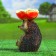 Garden Figure-Hedgehog "Hedgehog with an apple" from polystone, 23 cm, medium, multi-colored