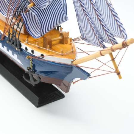 The ship is a souvenir average "horseman", the sails are blue, mix, 43x8.5x39 cm-9