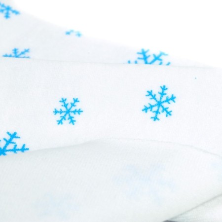 A cut knitted for needlework, velor, on a white background blue snowflakes, 45 x 50 cm-1