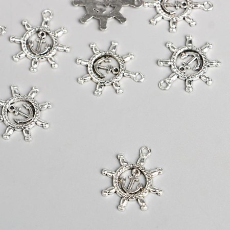 Metal decor "Hot with an anchor" 2.3x2.3 cm