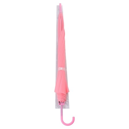 Umbrella - semi -automatic cane "plain", 8 spokes, r = 47 cm, pink color-3