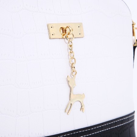 Bag Cross-Bodi with a zipper, white color-3