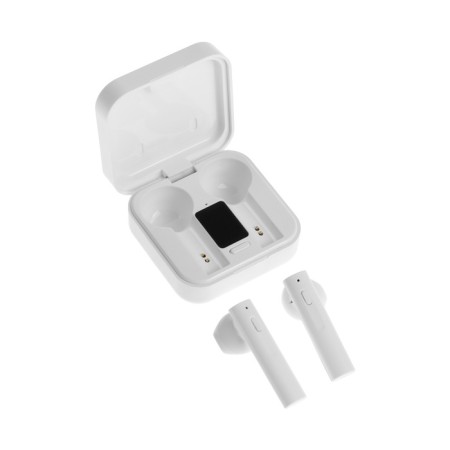 Wireless headphones Mybit VBT 1.18, TWS, inserts, BT5.0, 30/200 mAh, solar panel, white-1