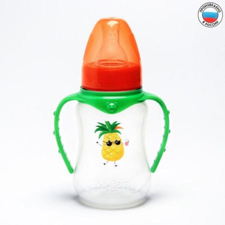 A bottle of feeding "Pineapple", classic throat, from 0 months, 150 ml., Fallen, with handles-1