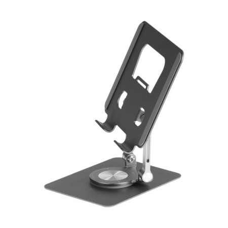 A tablet stand, adjustable, folding, 360 ° rotation, metal, gray-2