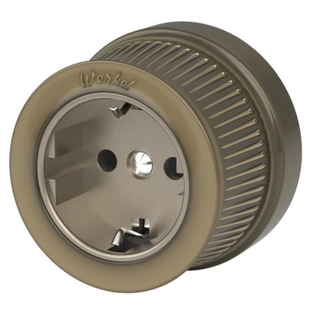Grounding socket WL19-10-01, retro, bronze color