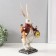 Polystone souvenir with a clock "Hare with an umbrella" 14x12x38.5 cm