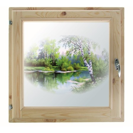 Window, 60 × 60cm, "forest fairy tale", single -chamber double -glazed window