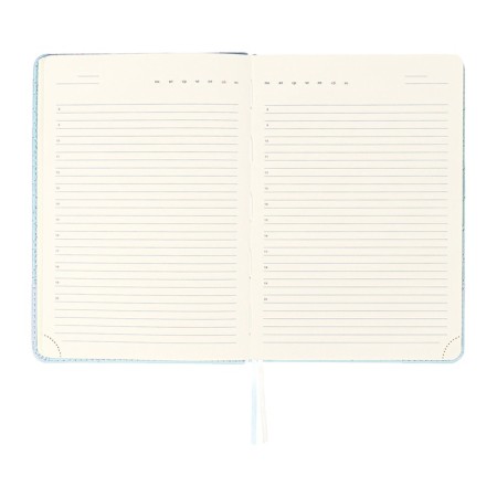 The diary is low, A5, 136 sheets, leatherette, Devente. Tailor, a solid cover with foam rubber, knife, perforation, liesse, block 70%, blue-11