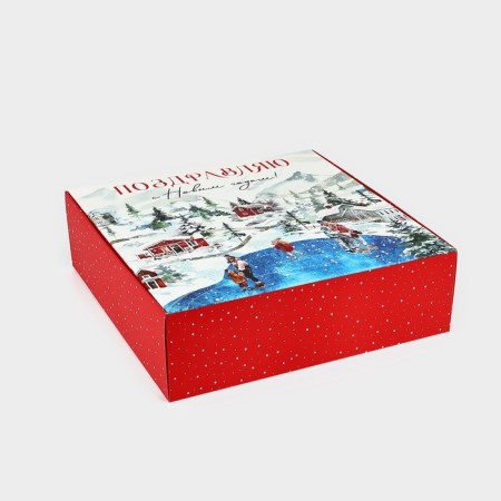 Gift New Year's folding box “Happy New Year!”, 26 × 26 × 8 cm-3