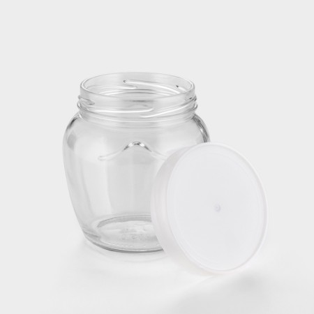 A set of glass cans with a silver polymer lid, TO-82 mm, 550 ml, 6 pcs.-2