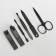 Manicure set, 6 items, in case, black/red color