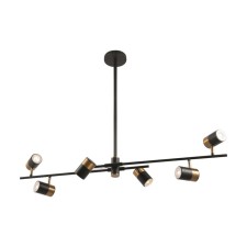 Подвесной светильник Freya FR5201PL-06B Enzo, 255х965х725 мм, GU10, 6х35Вт, цвет чёрный