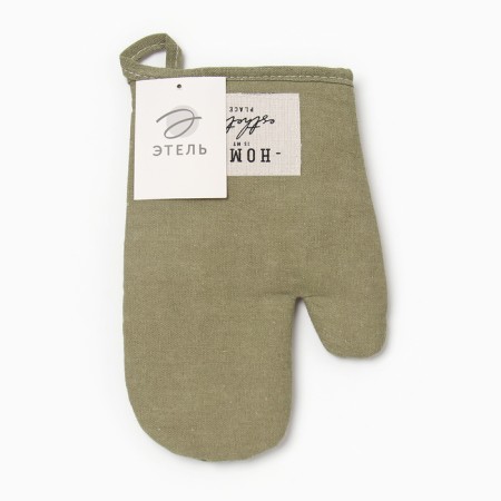 Ethel "Home" mittens, green color, 26x16 cm, 50%HL, 50%flax-3