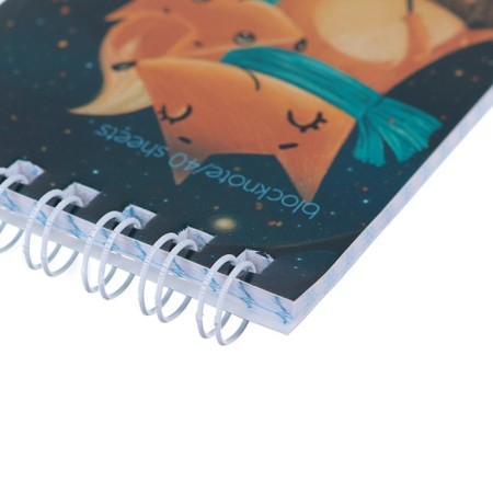 Notepad A7, 40 sheets on the crest "Magic foxes", covered cardboard, block 55g/m2, mix-2
