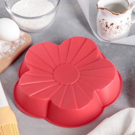 Baking uniform “Flower”, silicone, d = 20 cm, color mix