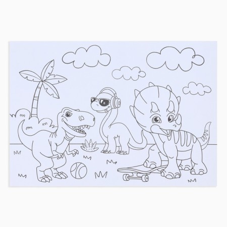 Paper stickers "dinosaurs", with coloring on the back, 11 x 15.5 cm-2