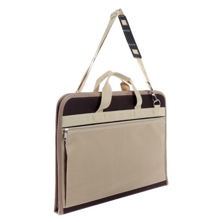 Folder for drawings and drawings for artists A3, 450 x 320 x 30 mm, handles, frame, with pocket, brown/beige, estado-1