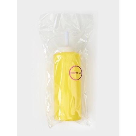 A bottle for the share sauce, plastic, 300 ml, 6 × 6 × 19 cm, yellow-3