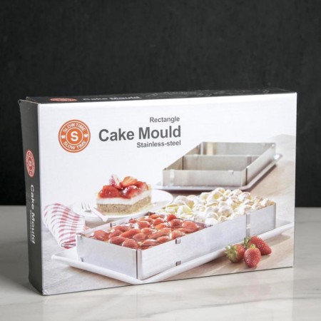 The uniform for baking muffins and cakes with size adjustment, 18.5 × 28 - 34 × 54 cm, height 5 cm, chrome -colored color-3