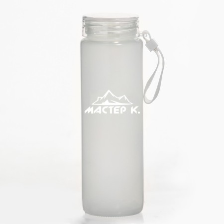 Water bottle, 400 ml, Master K, 19.4 x 6 cm, glass