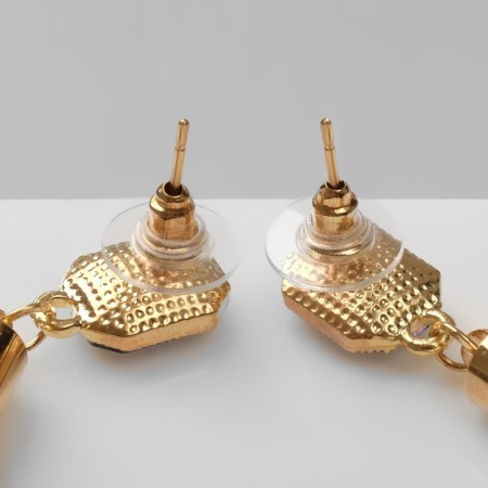 Earrings "Brushes" radiance, purple color in gold, l brush 8 cm-1
