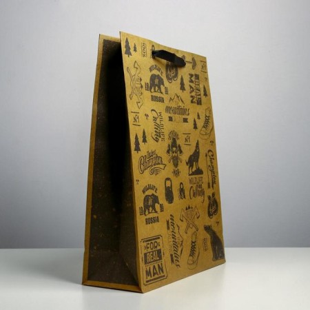 Package Gift Crafts Vertical, Packaging, "For Real Man", L 31 x 40 x 11.5 cm-1